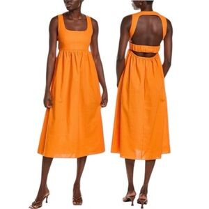 Bright Orange Sleeveless Dress